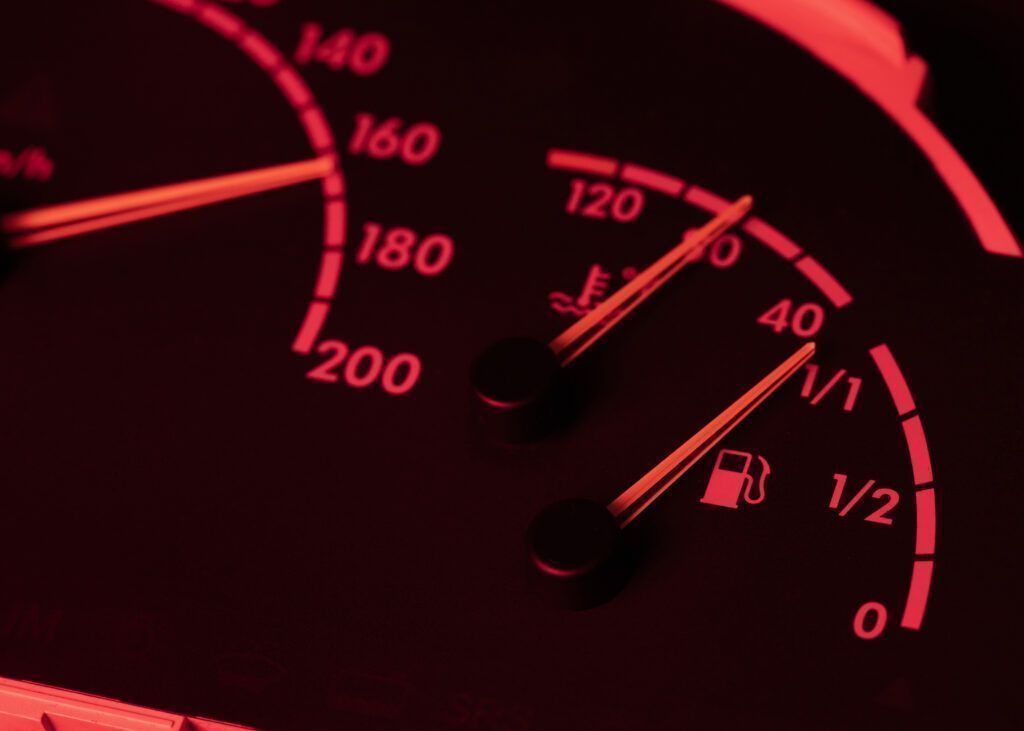 Close Up Fuel Level Gauge Vehicle